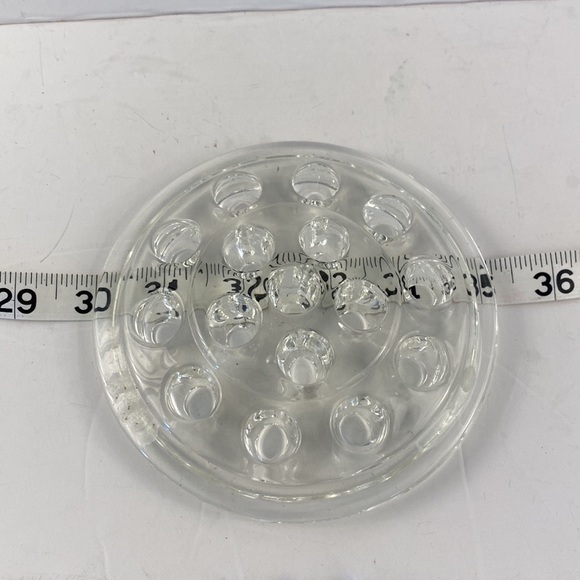 Vintage Flower Frog Glass 16-Hole Floral 3 dimensional - Picture 5 of 5